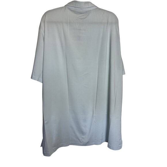 Peter Millar | Summer Comfort Baby Blue & White Stripe Polo Shirt Size XXL - Picture 3 of 9